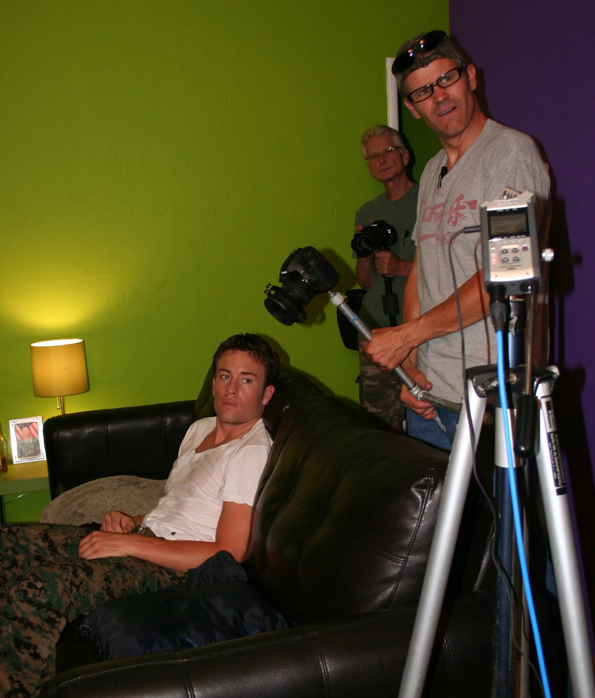 BUDDIES (2012) production still - Richard Ryan, Jim Heck, and Brendan Brooks.