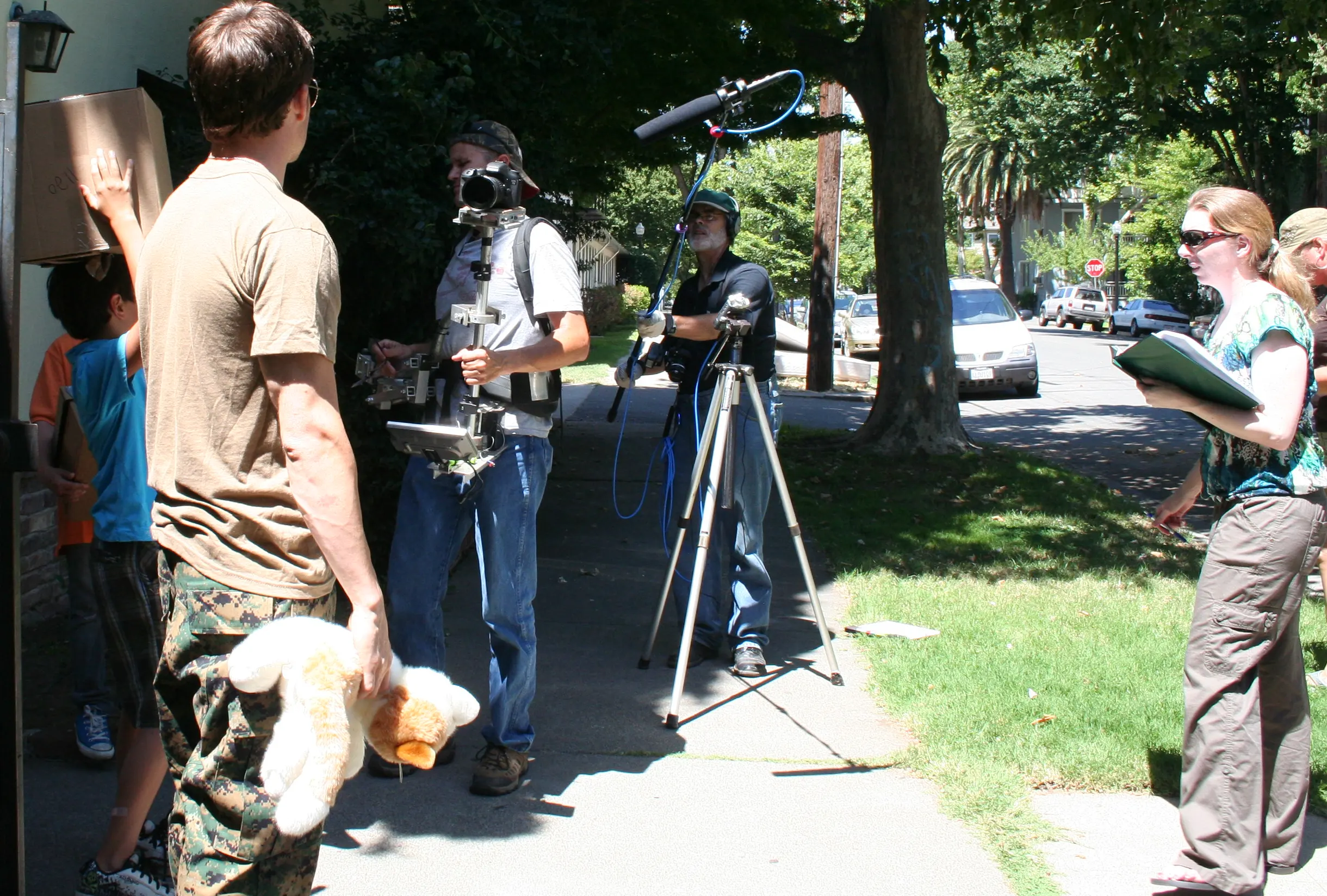 BUDDIES (2012) production still - Richard Ryan, Brendan Brooks, Scott Slotterbeck, and Krystina Mae.